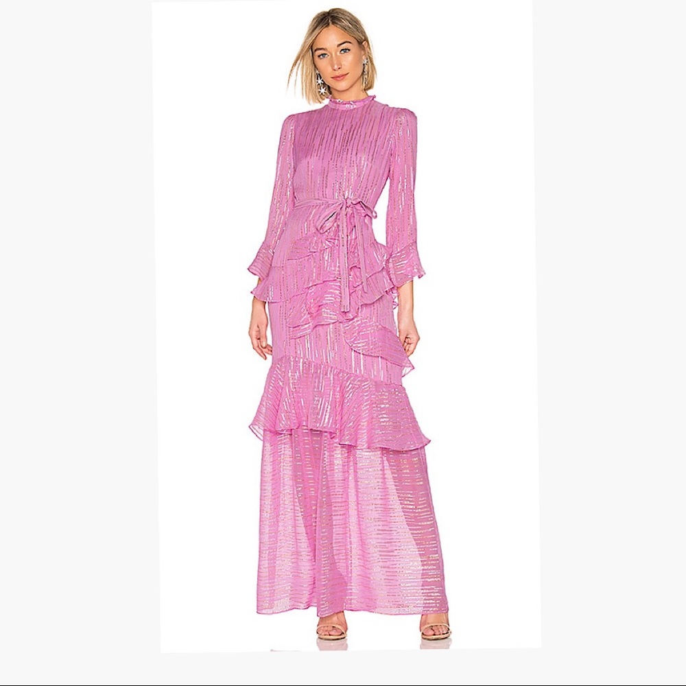 Marissa Midi Gown in Candy Pink Metallic
SALONI